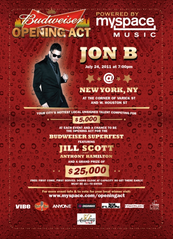 OPENING ACT SHOWCASE in DETROIT & NYC Powered by MYSPACE