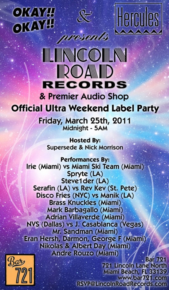Lincoln Road Records Official Ultra Weekend Label Party in South Beach [3/25]